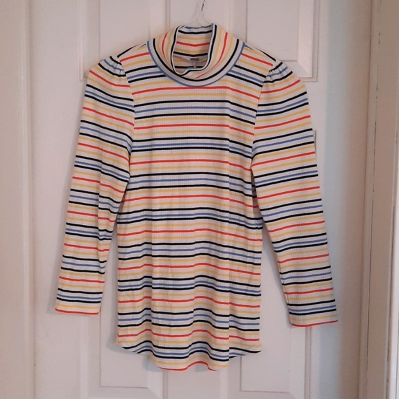 Free People Tops - 70's  look Free People striped 3 quarter length shirt